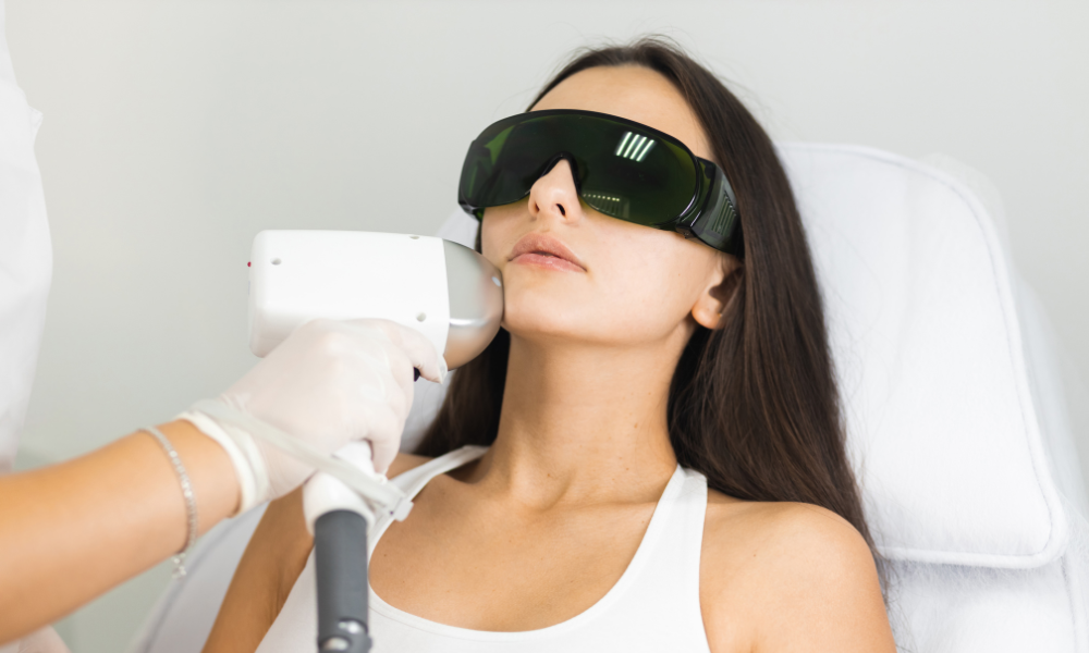 woman receiving ipl treatment